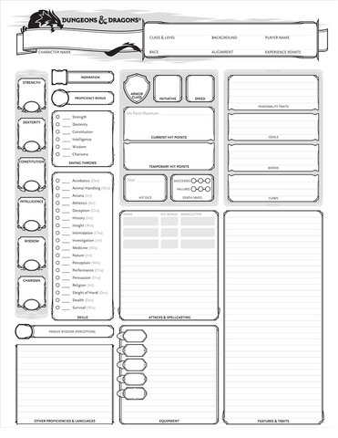 DND Character sheets