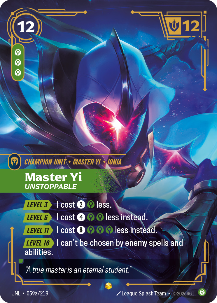 Master Yi, Unstoppable (Alternate Art)